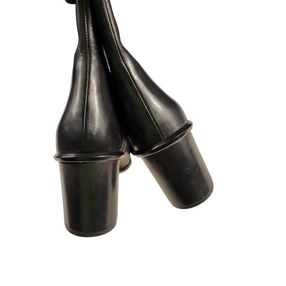 Tory Burch Casual Zip Up Bootie Black Leather Block Heel Ankle Boot Sz 9.5 - Picture 5 of 8